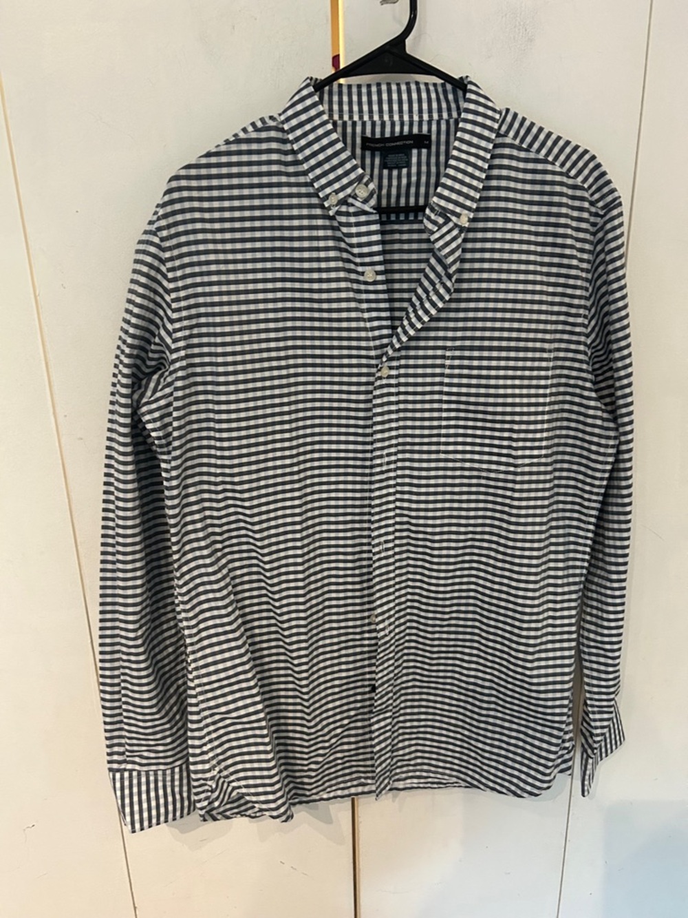 French Connection Navy & White Gingham Shirt Jacket